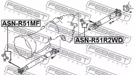 Фото 1 ASN-R51R2WD FEBEST Крестовина карданной передачи