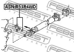 Фото 1 ASN-R51R4WD FEBEST Шарнир, продольный вал