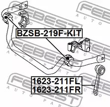 Фото 1 BZSB-219F-KIT FEBEST Опора, стабилизатор