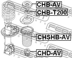 Фото 1 CHB-T200 FEBEST Подшипник качения, опора стойки амортизатора