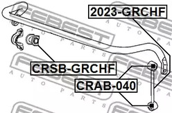 Фото 1 CRSB-GRCHF FEBEST Втулка, стабилизатор