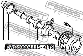 Фото 1 DAC40804445-KIT2 FEBEST Комплект подшипника ступицы колеса