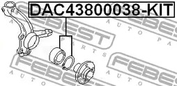 Фото 1 DAC43800038-KIT FEBEST Комплект подшипника ступицы колеса