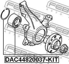 Фото 1 DAC44820037-KIT FEBEST Комплект подшипника ступицы колеса