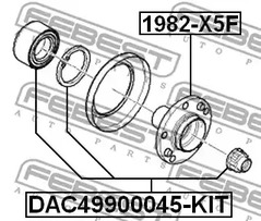 Фото 1 DAC49900045-KIT FEBEST Подшипник ступичный