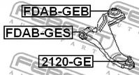 Фото 1 FDAB-GES FEBEST Подвеска, рычаг независимой подвески колеса