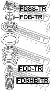 Фото 1 FDB-TR FEBEST Подшипник качения, опора стойки амортизатора