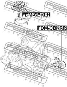 Фото 1 FDM-CBKRR FEBEST Подушка двигателя задняя