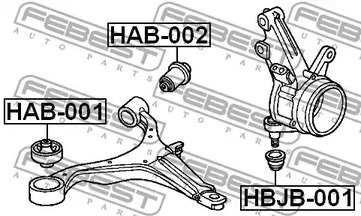 Фото 1 HAB-001 FEBEST Подвеска, рычаг независимой подвески колеса