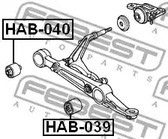 Фото 1 HAB-040 FEBEST Подвеска, рычаг независимой подвески колеса