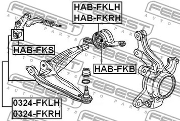 Фото 1 HAB-FKB FEBEST Сайлентблок подвески левый