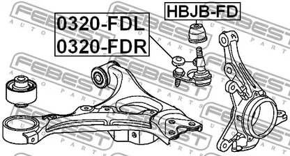 Фото 1 HBJB-FD FEBEST ремонтный комплект, несущие / направляющие шарниры