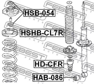 Фото 1 HD-CFR FEBEST Отбойник амортизатора