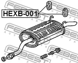 Фото 1 HEXB-001 FEBEST Монтажный комплект, система выпуска