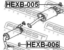 Фото 1 HEXB-006 FEBEST Монтажный комплект, система выпуска