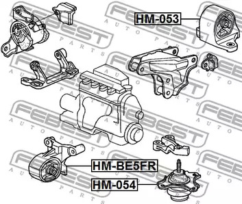 Фото 1 HM-BE5FR FEBEST Опора двигателя