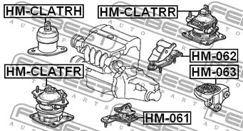 Фото 1 HM-CLATRR FEBEST Подвеска, двигатель