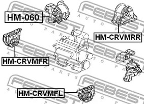 Фото 1 HM-CRVMFL FEBEST Опора (подушка) двигателя