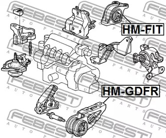 Фото 1 HM-GDFR FEBEST Опора двигателя
