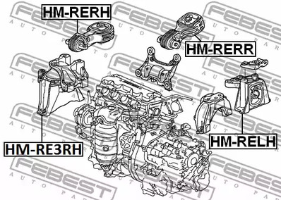 Фото 1 HM-RERH FEBEST Подвеска, двигатель