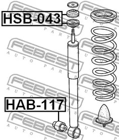 Фото 1 HSB-043 FEBEST Дистанционная труба, амортизатор