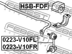 Фото 1 HSB-FDF FEBEST Втулка стабилизатора подвески