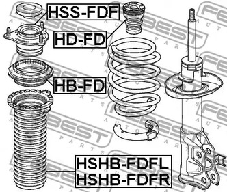 Фото 1 HSHB-FDFL FEBEST Защитный колпак / пыльник, амортизатор