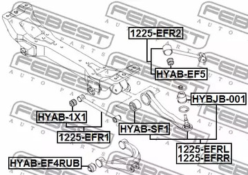 Фото 1 HYAB-EF4RUB FEBEST Сайлентблок