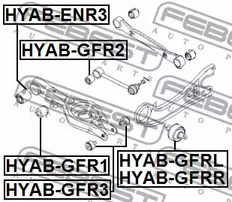 Фото 1 HYAB-GFR2 FEBEST Подвеска, рычаг независимой подвески колеса