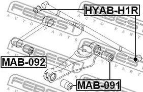 Фото 1 HYAB-H1R FEBEST Сайлентблок подвески левый