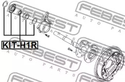 Фото 1 KIT-H1R FEBEST Подшипник задней балки