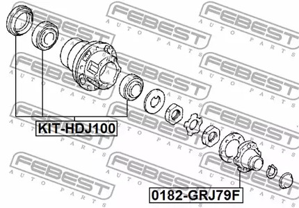 Фото 1 KIT-HDJ100 FEBEST Подшипник ступичный