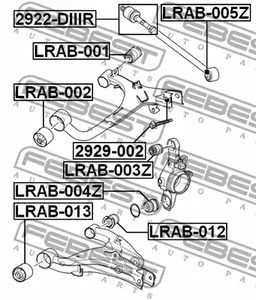 Фото 1 LRAB-013 FEBEST Сайлентблок рычага подвески