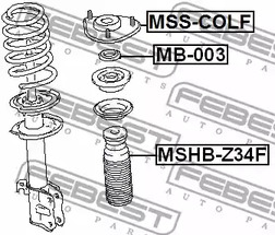 Фото 1 MB-003 FEBEST Подшипник качения, опора стойки амортизатора