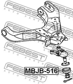 Фото 1 MBJB-516 FEBEST ремонтный комплект, несущие / направляющие шарниры