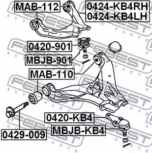 Фото 1 MBJB-KB4 FEBEST Пыльник шаровой опоры