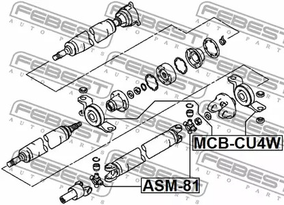 Фото 1 MCB-CU4W FEBEST Подвесной подшипник карданного вала