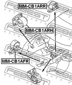 Фото 1 MM-CB1ARR FEBEST Опора двигателя