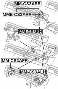 Фото 1 MM-CS3ARR FEBEST Опора двигателя