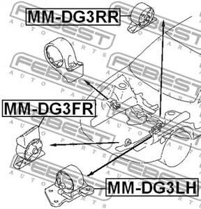 Фото 1 MM-DG3FR FEBEST Подвеска, двигатель