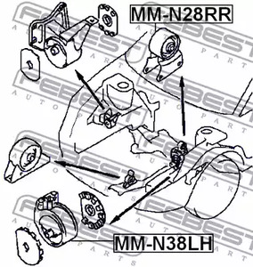 Фото 1 MM-N28RR FEBEST Подушка двигателя задняя