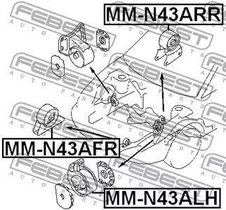 Фото 1 MM-N43ARR FEBEST Подвеска, двигатель