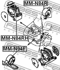 Фото 1 MM-N84R FEBEST Подвеска, двигатель