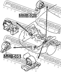 Фото 1 MMB-031 FEBEST Сайлентблок опоры двигателя