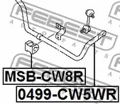 Фото 1 MSB-CW8R FEBEST Втулка, стабилизатор