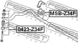 Фото 1 MSB-Z34F FEBEST Опора, стабилизатор