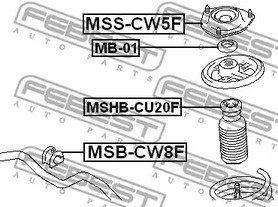 Фото 1 MSS-CW5F FEBEST Подвеска, амортизатор