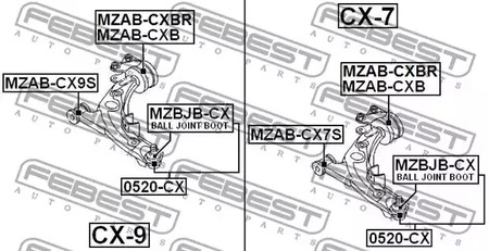 Фото 1 MZAB-CXB FEBEST Сайлентблок