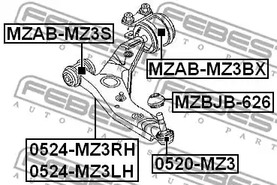 Фото 1 MZAB-MZ3BX FEBEST Сайлентблок