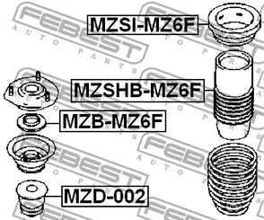 Фото 1 MZB-MZ6F FEBEST Подшипник опоры амортизатора подвески передний